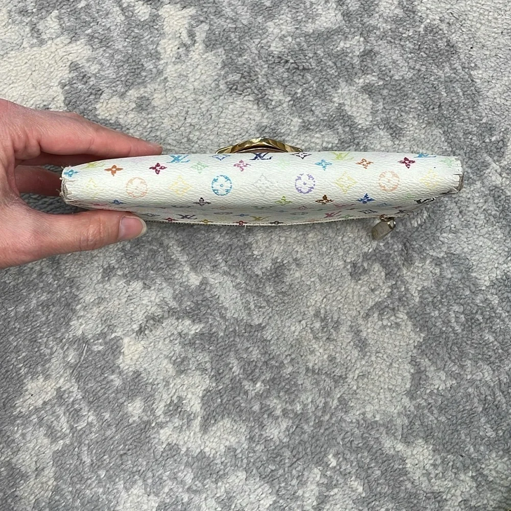 Louis Vuitton White Multicolor Eugenie Long Pushlock Wallet Takashi Murakami